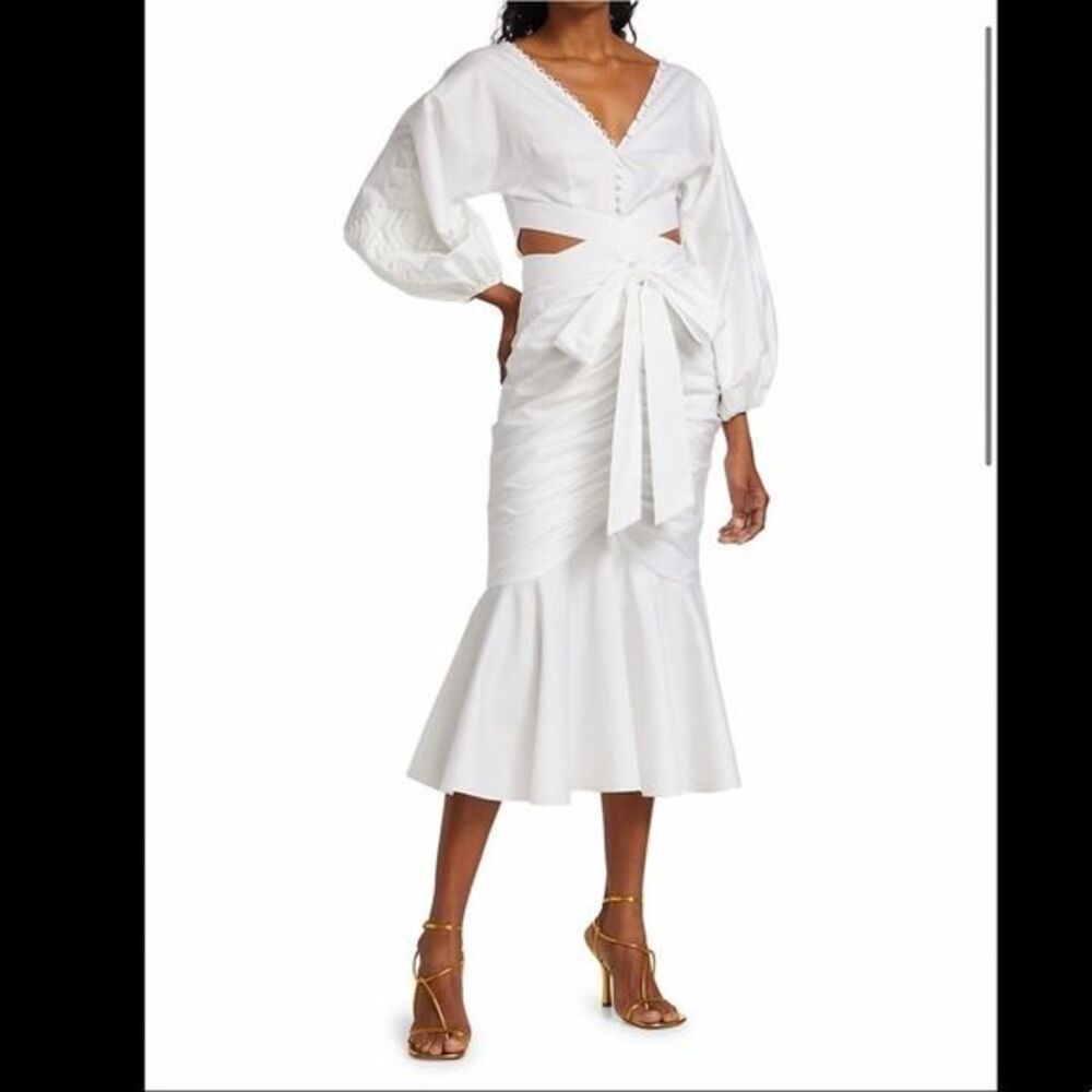 AMUR Embroidered Cutout Sateen Dress US 6 $568